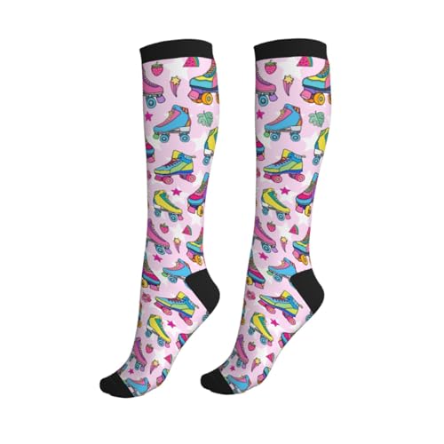 Best Socks for Roller Skating: Find Your Perfect Pair 14 Figtihw Roller Skates Compression Socks Knee High Support Socks For Women Men Running Athletic Hiking