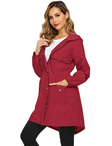 Avoogue Rain Coats for Women Lightweight Hooded Waterproof Active Outdoor Rain Jacket