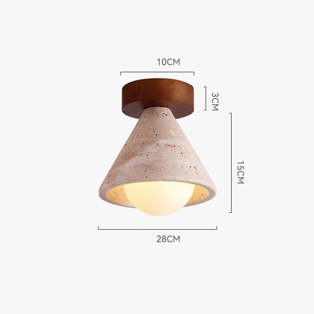 Genérico Lámpara de Techo Moderna de Estilo Natural - Montaje Semiempotrado de Estilo Industrial Vintage para Baño Porche Y Cocina
