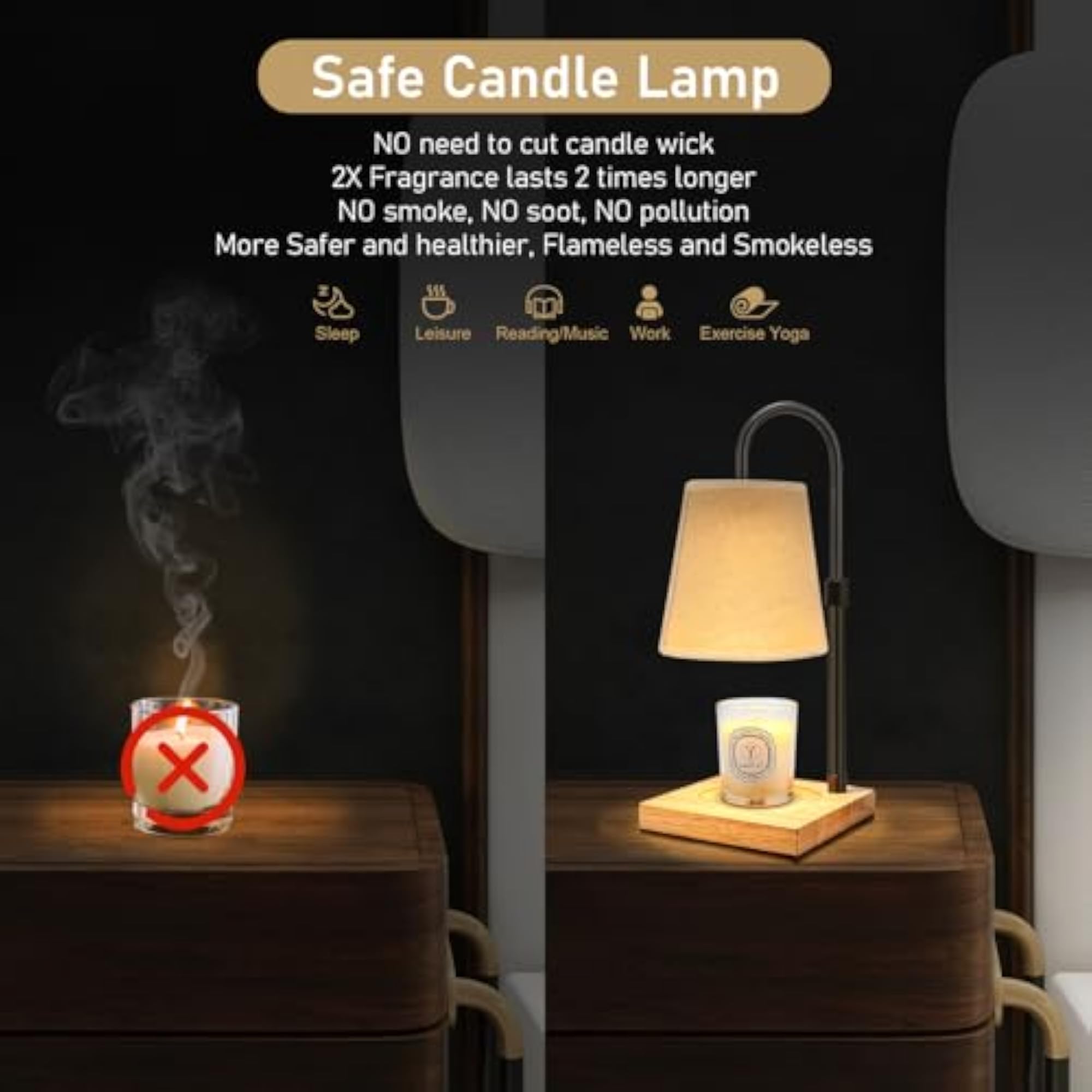Adjustable Electric Candle Warmer Lamp
