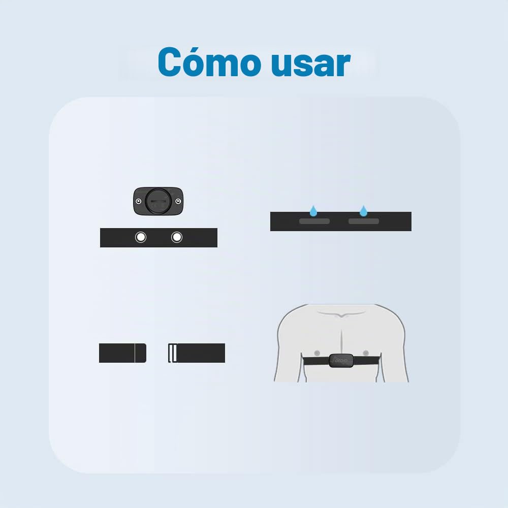 Wahoo GEOID HS500 Pulsómetro Correa de Pecho Bluetooth 4.2 Ant+ IP67 Impermeable