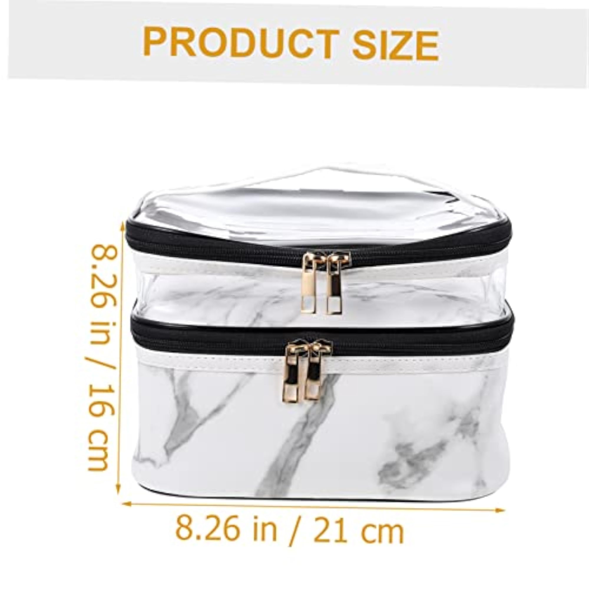 2pcs Marble Cosmetic Bag Set, Canvas Makeup Bags for Women