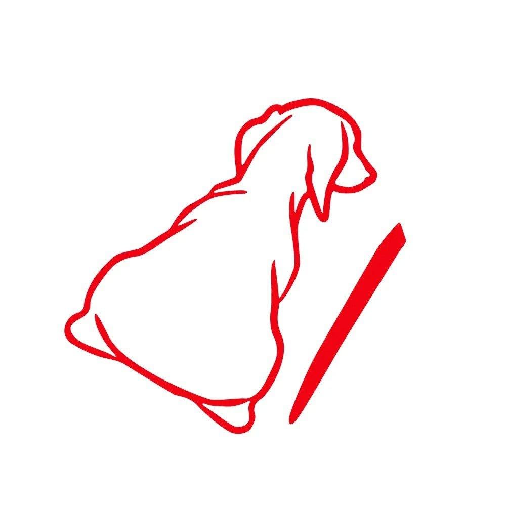 Dog Tail Car Stickers Vinyl Film Vehicle Windshield Decoration(Glossy Red)