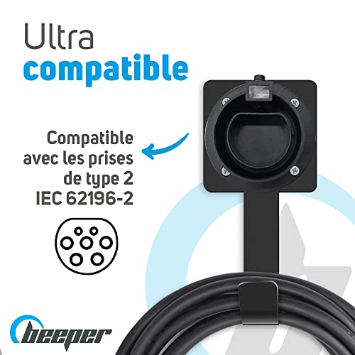Support mural câble Type 2 BEEPER chargeur véhicule électrique hybride rechargeable HYB-SUP01