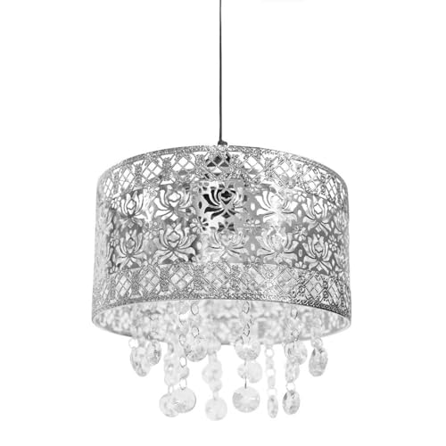 ValueLights | Silver Moroccan Style Drum Light Shade | Pendant Lights, Home Décor & Improvement Essential | 22cm Shade Width