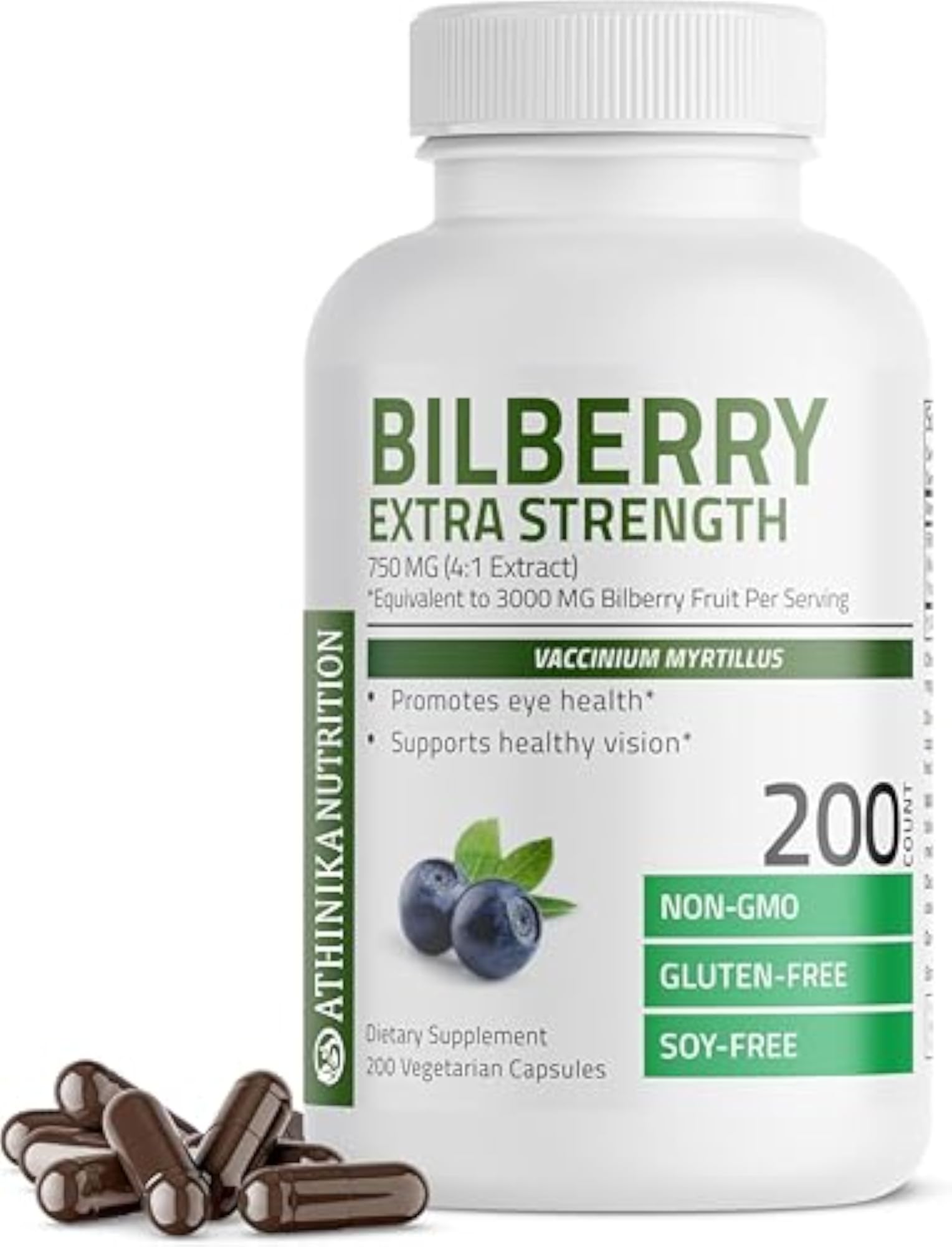 Bilberry Extra Strength Capsules, 200 Vegetarian