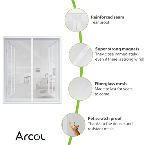 ARCOL Window Net Screen With Magnet, This Mesh Screen For Window Lets Fresh Air In And Keeps Annoying Insects Out - Image 4