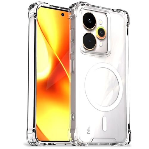 Image of Pikkme Back Cover for Realme 15 5G Mag-Safe Shockproof PC + TPU Protective Case Magnetic Support Bumper Case (Transparent Mag-Safe)