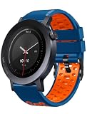 RosMank 22mm Silicone Cinturino per CMF by Nothing Watch 3 Pro, Cinturino di Ricambio Due Colori per CMF by Nothing Watch Pro 2, Arancia Blu