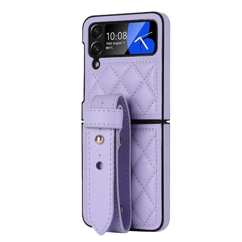 Étui de téléphone pliant Samsung Galaxy Z Flip 3 4 5G avec housse en cuir rigide