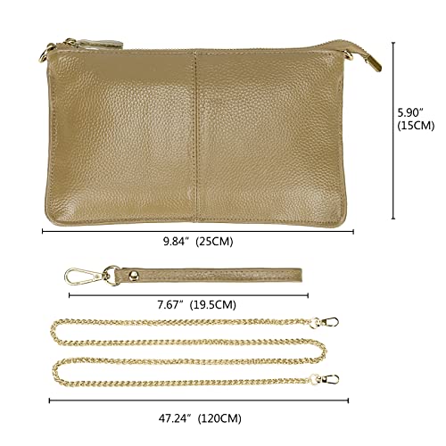 Image of Uromee Wristlet Wallet Clutch Purses for Women Genuine Leather Crossbody Bag Handbag with Detachable Shoulder Chain