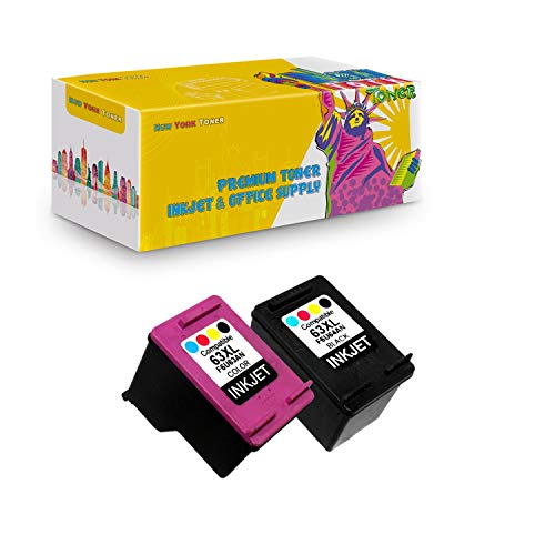 NYT Compatible High Yield Inkjet Cartridge Replacement for F6U63AN F6U64AN (HP 63XL) for HP DeskJet 1112 (Black, Color, 2-Pack)