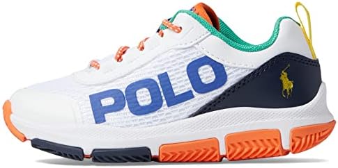 POLO RALPH LAUREN Boy's Tech Racer (Little Kid) White Mesh/Multi Synthetic/Yellow Pony Player 1 Little Kid M | Image 3