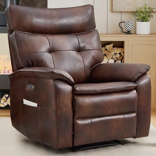CANMOV Genuine Leather Power Recliner