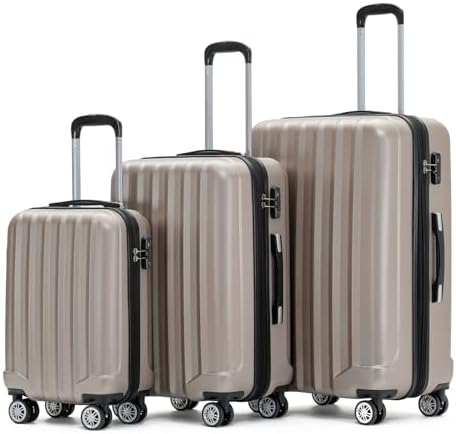 BEIBYE TSA-Schloß 2080 Zwillingsrollen 3 TLG. Reisekofferset Koff...