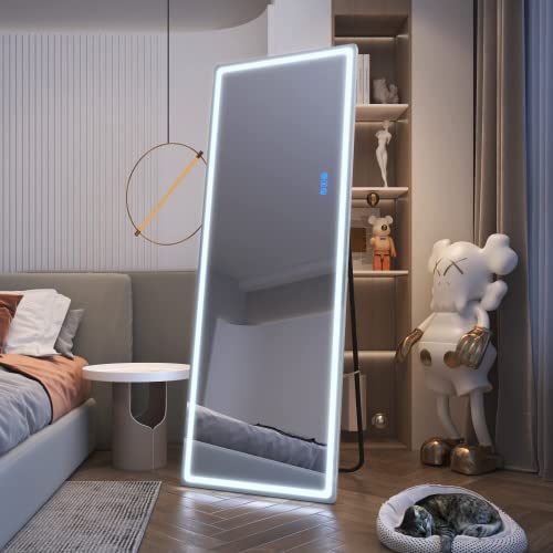 Lvsomt Rgb Led Mirror, Full-Length Mirror With Lights, 63 X 22 Floor Mirror, Full Body Lighted Mirror, Free Standing X Wall Mounted Mirror, Large Full Size Stand Up Mirror For Bedroom Living Room #TOP6