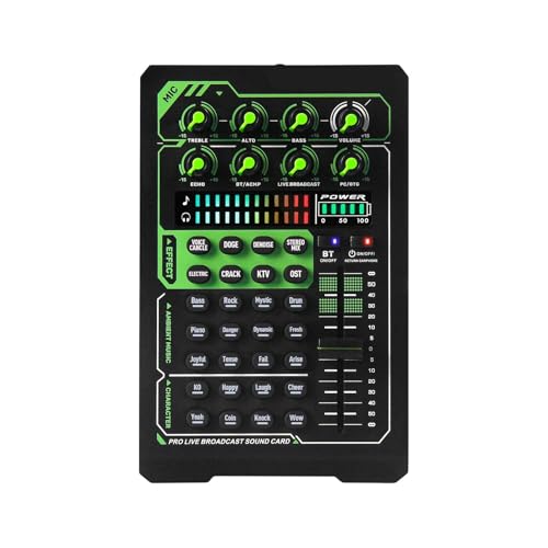 Carte son en direct et table de mixage Bluetooth anti-bruit pour PC