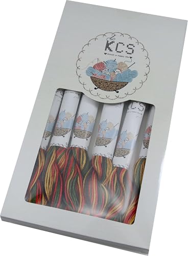 Image of KCS Big skeins of 25 Meters Size 25 Color Variegated Cross Stitch Stranded Threads,6 skeins,4511