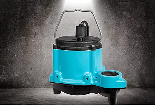 Image of Little Giant 6-CIM-R 115-Volt, 1 /3 HP, 2750 GPH Manual (No Switch) Submersible Sump Pump for Sump Systems and General Dewatering, 10-Ft. Cord, Blue, 506271