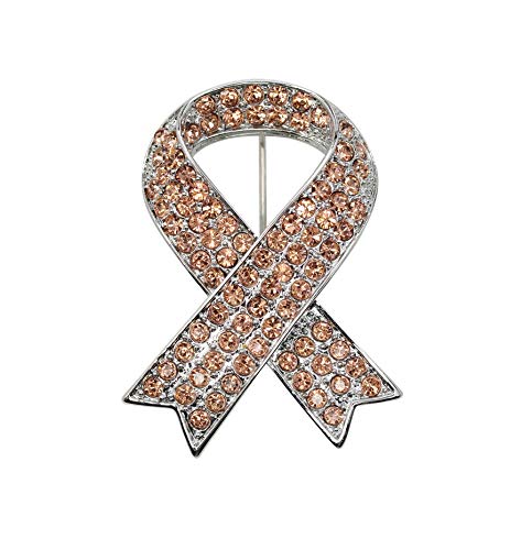 Broche de lazo de concienciación con cristales de estrás