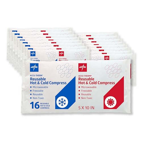 Medline Accu-Therm Reusable Hot/Cold Gel Packs, 5” x 10”,...
