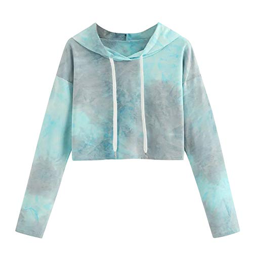 ZARLLE_Sudadera Mujer Sudaderas Cortas, Capucha Talla Grande Moda para Niñas Adolescentes Dibujos Animados Manga Larga, Camisetas Blusa Tops Mujer Verano de Algodón Casual