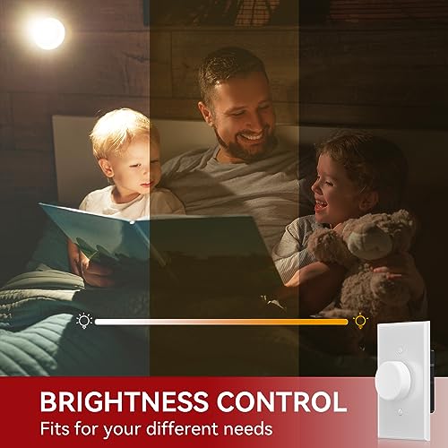 Image of AIDA Digital Light Toggle Dimmer Switch for Dimmable LED, CFL & Incandescent Bulbs, Single Pole /3-Way, Screwless Wall Plate Included, UL Listed, No Neutral Wire, 2 Pack