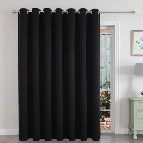Joydeco Blackout Patio Sliding Door Curtains 84 Inches Long, Grom...