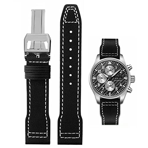 HEYOZURY Correa de Reloj Para IWC Reloj Correas de Banda Pulsera de Cuero IWC 20mm 22mm Hebillas Plegables Pulsera de Cuero Suave de para la Serie IWC Pilot