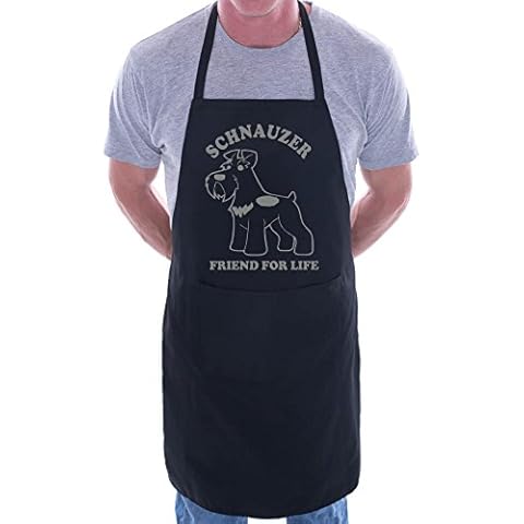 Print4U Schnauzer Dog Lovers Gift BBQ Cooking Funny Novelty Apron Black Cover