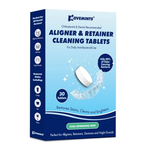 Movemints Aligner &amp; Retainer Cleaning Tablets – Ultrasonic Compatible – Mint, 30 Count
