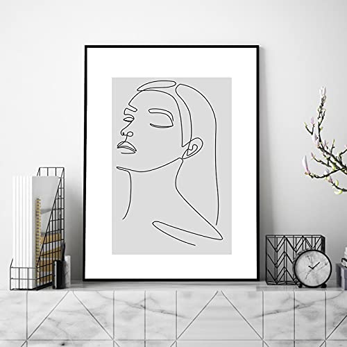 Tableau visage femme style nordique pour créer une ambiance zen dans votre décoration de salon