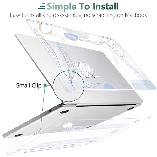 Meegoodo For Macbook Air M2 Case 2022 Release A2681 M2 Chip, Clear Case For Macbook Air 13.6 Inch With Retina, Laptop Hard Shell Cases With Keyboard & Webcam Cover & Screen Protector, Floral 33 #TOP4
