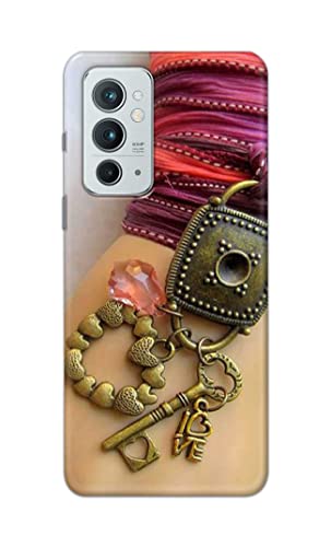 Image of Girl Hand with Keychain Hard Back Case Cover for OnePlus 9RT 5G Back Cover -(J5) VNS2228