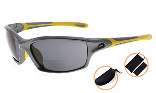 Image of Eyekepper Bifocal Sunglasses for Women Men, Rectangular Frame | Outdoor Sports Bifocal Reading Sunglass, with Readers Built in, Mens Tinted Sun Reader Bifocals, Ladies Cheater,Wrap Half Rim