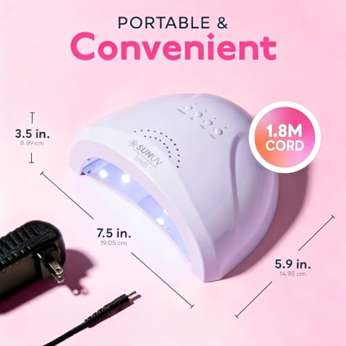Image of SUNUV UV LED Nail Lamp for Gel Polish, Professional UV Light Nail Dryer with 3 Timer Settings and Auto Sensor, Manicure Acrylic Art Gel Curing Tools Home DIY Salon, Gift for Women, SUNone Purple