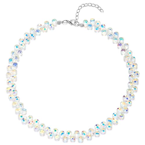 Iridescent Crystal Beaded Necklace