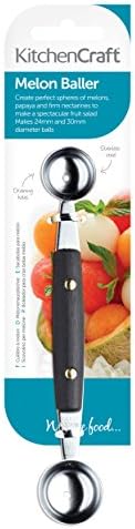 KitchenCraft KCMELONDBL Double Melon Baller / Parisienne Scoop, Stainless Steel, 24 mm / 30 mm