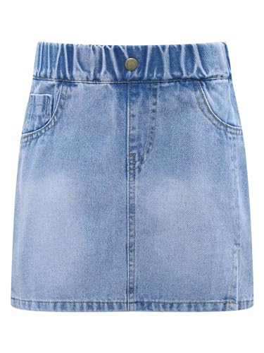 Freebily Kinder Jeans Rock Mädchen Kurzer Rock A Linien Elastische Taille...