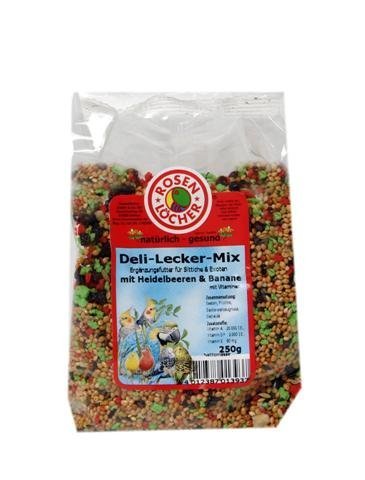 Mühlan 8X DeliLeckerMix Heidelbeer/Banane 250g, f. Wellensittiche, Vogelfutter
