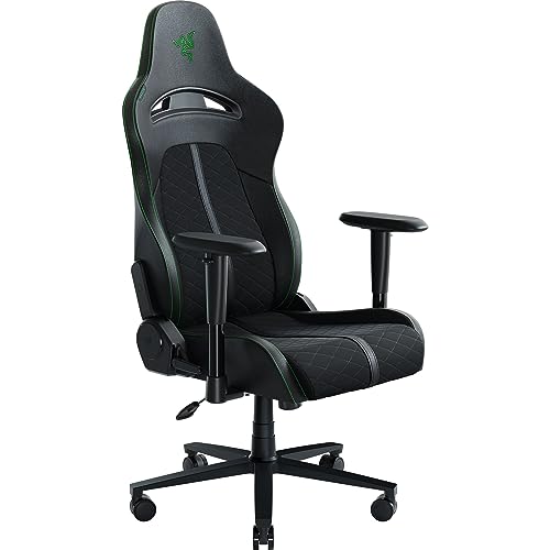 Razer Enki X Essential Gaming Chair: All-Day Comfort – Built-in Lumbar Arch – Optimized Cushion Density – Dual-Textured, Eco-Friendly Synthetic Leather – Adjustable 152-degree Recline – Black