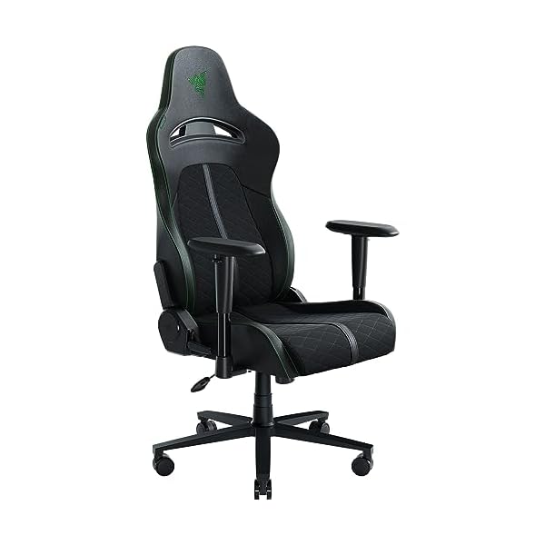 Razer Enki X Essential Gaming Chair: All-Day Comfort – Built-in Lumbar Arch – Optimized Cushion Density – Dual-Textured, Eco-Friendly Synthetic Leather – Adjustable 152-degree Recline – Black