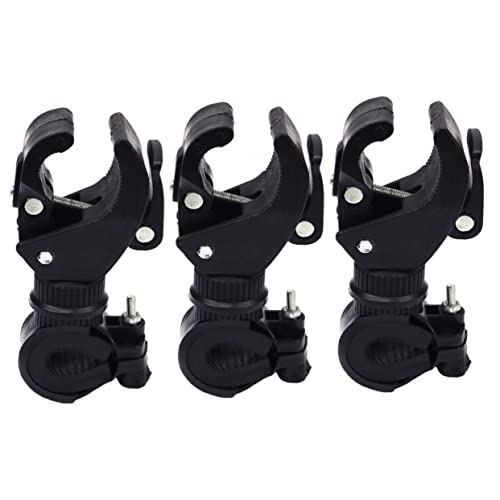 JOINPAYA 3pcs Bike Flashlight Holder Sturdy Rotating Lamp Bracket for Cycling Easy Installation Skid Shockproof Design for Mountain and Road Bikes