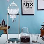 Iced Coffee Maker, Detachable Glass Cold Brew Maker, Luxury Ice Cold Brew Dripper Coffee Maker in Stainless Steel and Borosilicate Glass for Home, Office - 600ML - Image 2