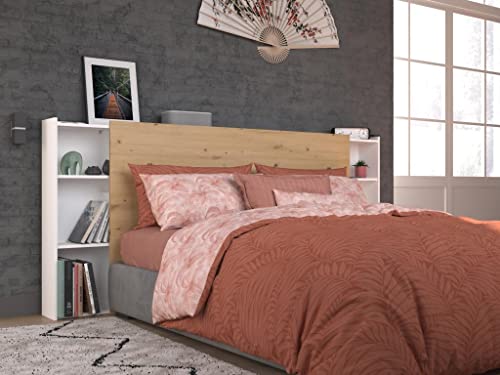 Vente-unique - Tête de lit avec rangements 160cm - Coloris : Naturel et Blanc - FERDI Cover