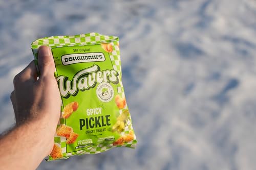 Image of WAVERS by Doughbrik's Snacks Variety Pack, Includes Late Night Pizza, Extra Cheesy, Hot Honey & Spicy Pickle Flavors, 0.5 oz Bags, Crispy Crunchy Snack Made in the USA (4-Pack Assortment)