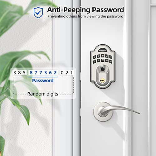 Fingerprint Door Lock, Nrefpun Keyless Entry Door Lock, Electronic Smart Lock With Keypad,Auto Lock,Anti-Peeping Password,300 User Codes, Easy Install Biometric Door Locks Deadbolt Lock For Front Door #TOP2