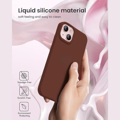Image of Premium Liquid Silicone Case for iPhone 11 - Slim Full Body Protective Back Cover with Soft Microfiber Lining, Anti-Slip Grip Scratch Resistant Phone Case(Brown)