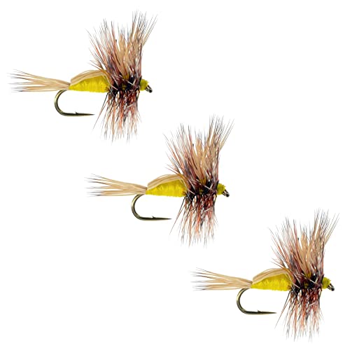 Colorado Fly Supply Yellow Humpy Dry Flies 3-Pack, Size 14