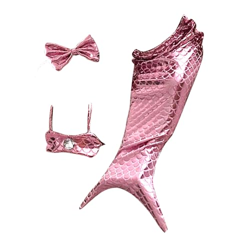 子犬の人魚の衣装 - ホルターネック、かわいい弓|猫のコスプレウェア|写真の衣装|小さな犬と子猫のためのヘッドバンドを備えた愛らしいマーメイドスタイルの衣装、パーティーのための楽しいクリエイティブドレスアップ、イベント、フォー